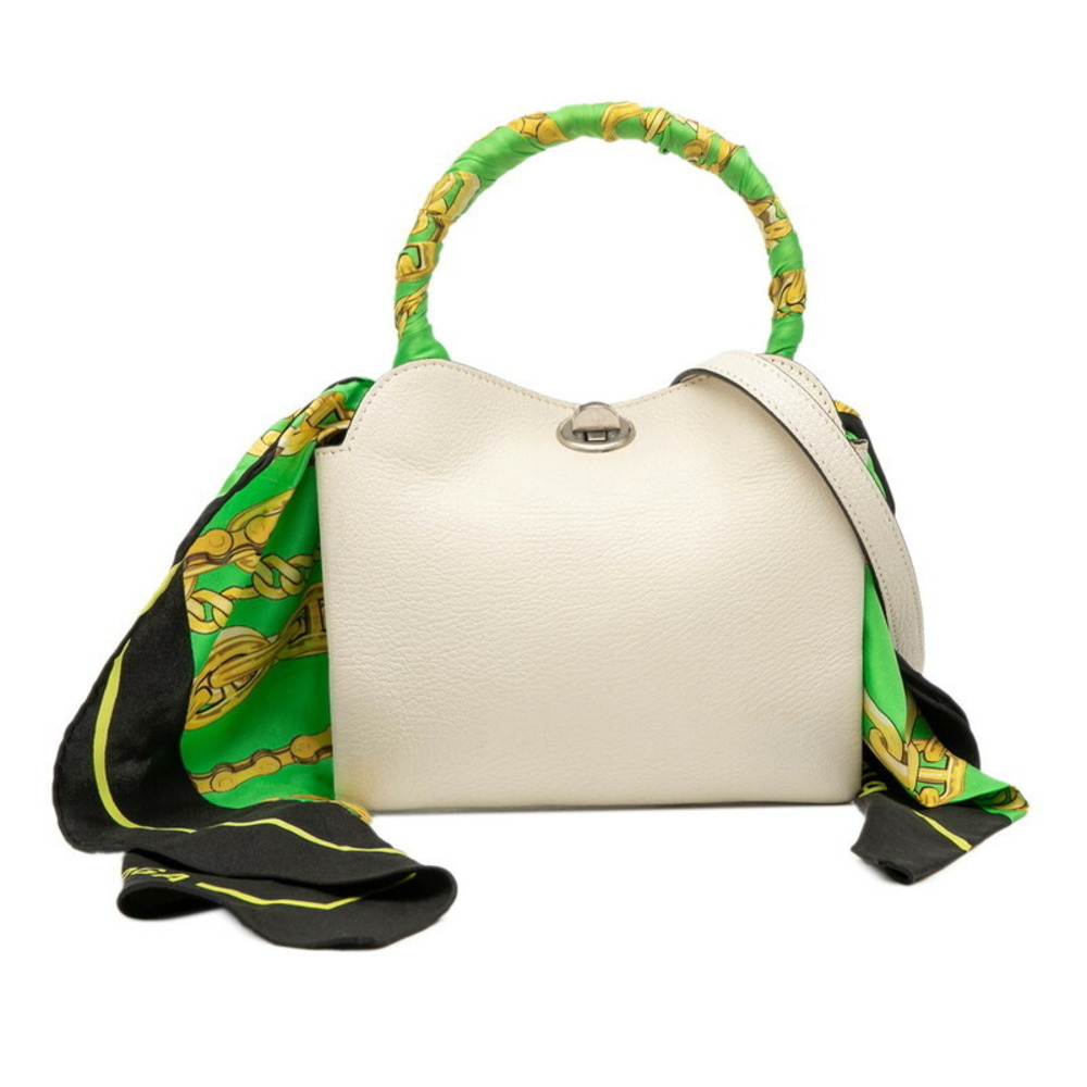 Balenciaga Handbag Shoulder Bag White Green Leather